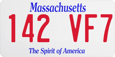 MA license plate 142VF7
