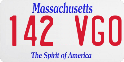 MA license plate 142VG0