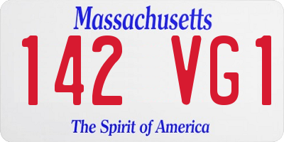 MA license plate 142VG1