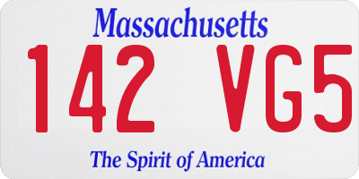 MA license plate 142VG5
