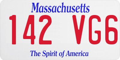 MA license plate 142VG6