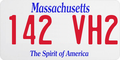 MA license plate 142VH2