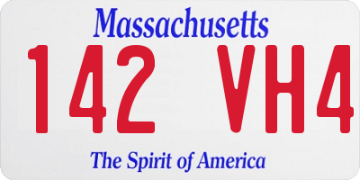 MA license plate 142VH4