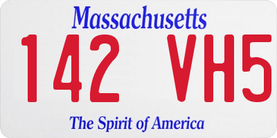 MA license plate 142VH5