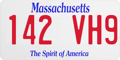MA license plate 142VH9
