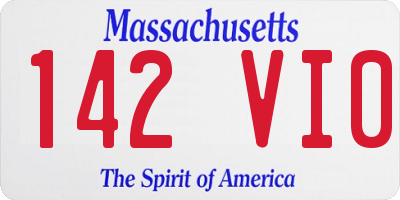 MA license plate 142VI0