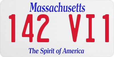 MA license plate 142VI1