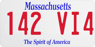 MA license plate 142VI4