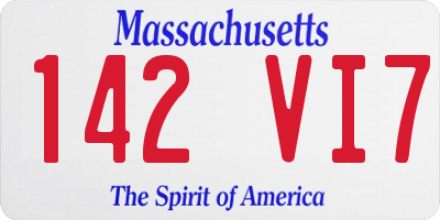 MA license plate 142VI7