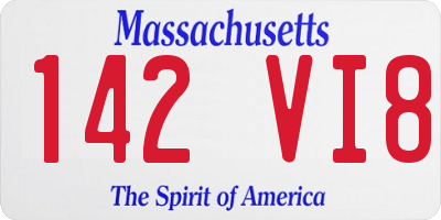 MA license plate 142VI8