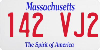 MA license plate 142VJ2