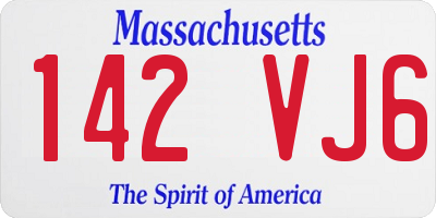 MA license plate 142VJ6