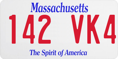 MA license plate 142VK4