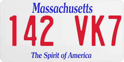 MA license plate 142VK7
