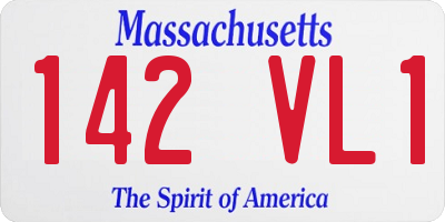 MA license plate 142VL1
