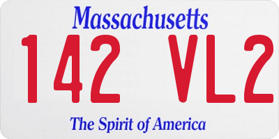 MA license plate 142VL2
