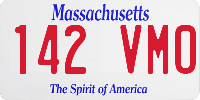 MA license plate 142VM0