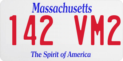 MA license plate 142VM2