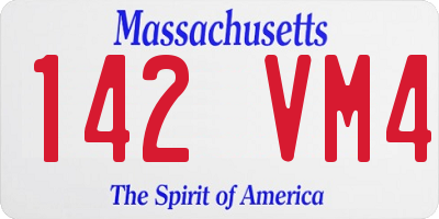 MA license plate 142VM4