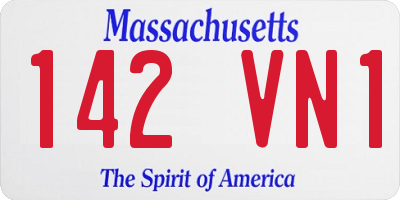 MA license plate 142VN1