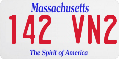 MA license plate 142VN2