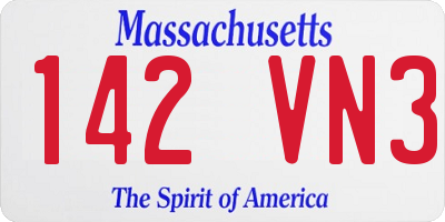 MA license plate 142VN3
