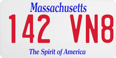 MA license plate 142VN8