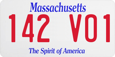 MA license plate 142VO1