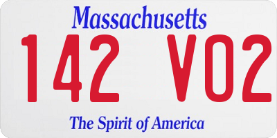 MA license plate 142VO2