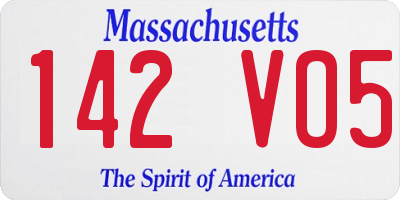 MA license plate 142VO5