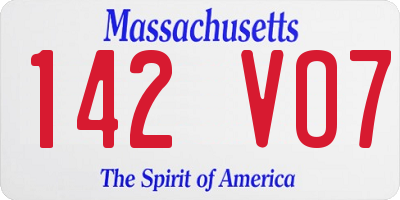 MA license plate 142VO7