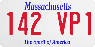 MA license plate 142VP1