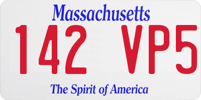 MA license plate 142VP5