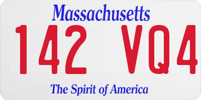 MA license plate 142VQ4