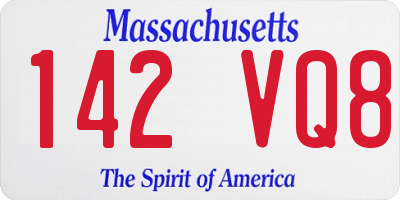 MA license plate 142VQ8