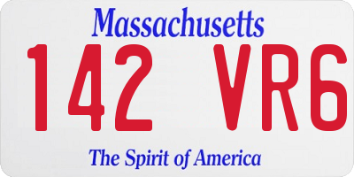 MA license plate 142VR6