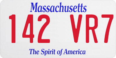 MA license plate 142VR7