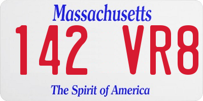 MA license plate 142VR8
