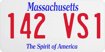 MA license plate 142VS1