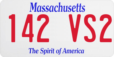 MA license plate 142VS2