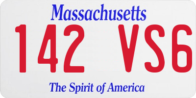 MA license plate 142VS6