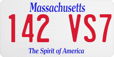 MA license plate 142VS7