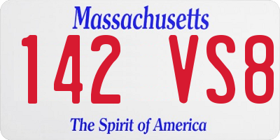 MA license plate 142VS8