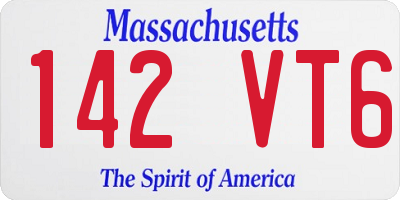 MA license plate 142VT6