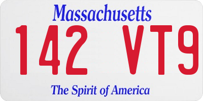 MA license plate 142VT9