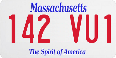 MA license plate 142VU1