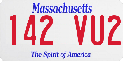MA license plate 142VU2