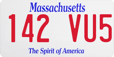 MA license plate 142VU5