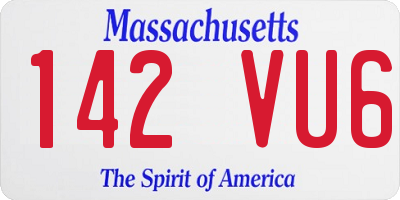 MA license plate 142VU6