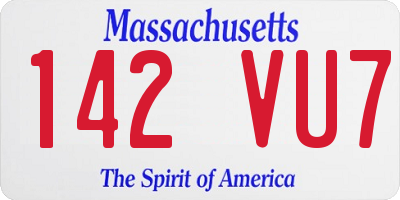 MA license plate 142VU7